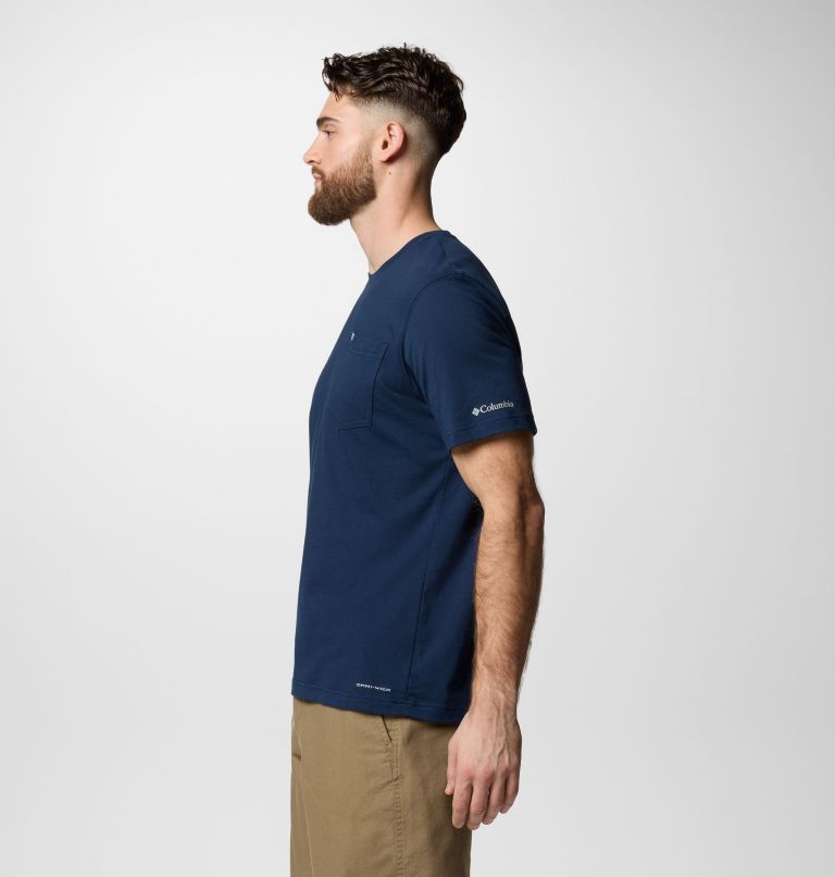 Men's Thistletown Hills Pocket T-Shirt, Color: Collegiate Navy Heather, image 4