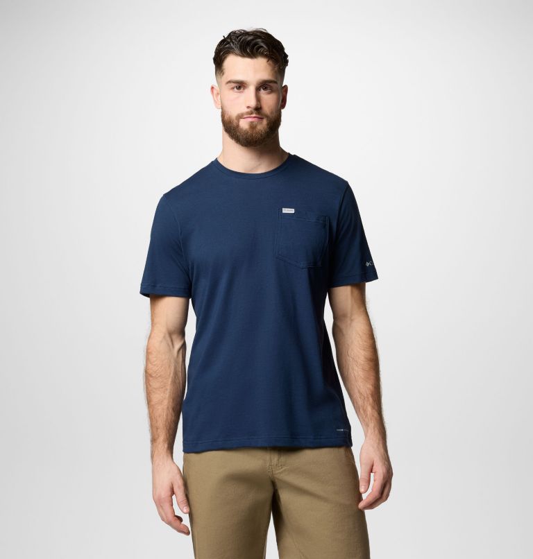 Men's Thistletown Hills Pocket T-Shirt, Color: Collegiate Navy Heather, image 1