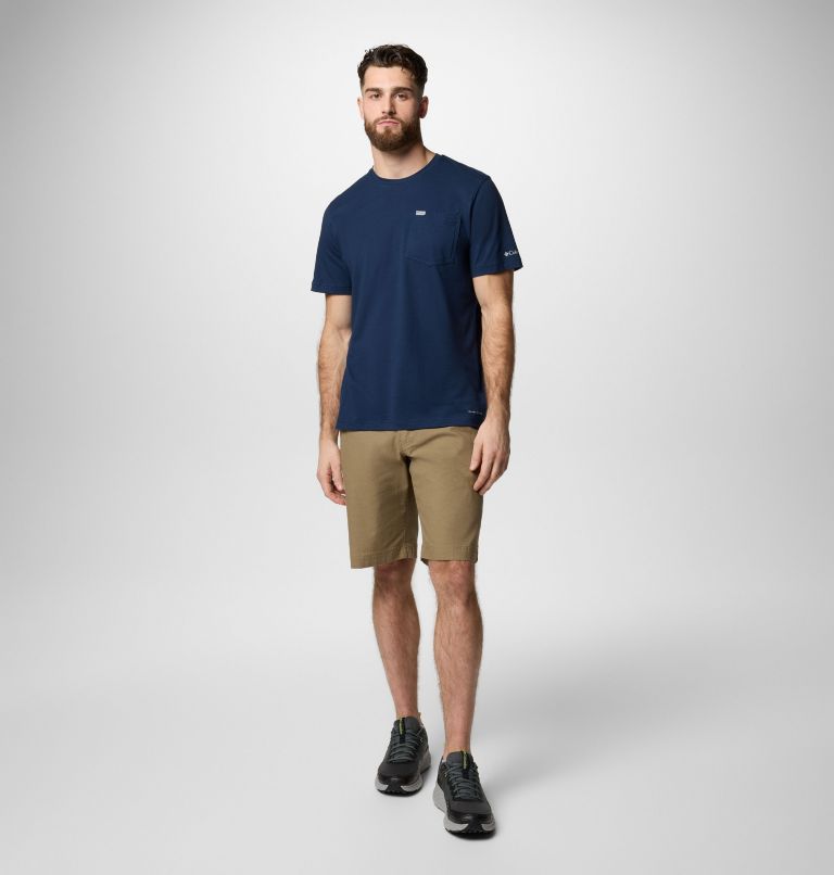 Men's Thistletown Hills Pocket T-Shirt, Color: Collegiate Navy Heather, image 2
