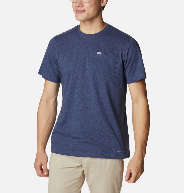 Thumbnail: Men's Thistletown Hills Pocket T-Shirt, Color: Dark Mountain Heather, image 5