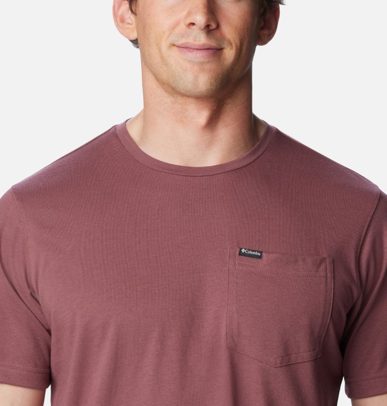 Thumbnail: Men's Thistletown Hills Pocket T-Shirt, Color: Light Raisin, image 4
