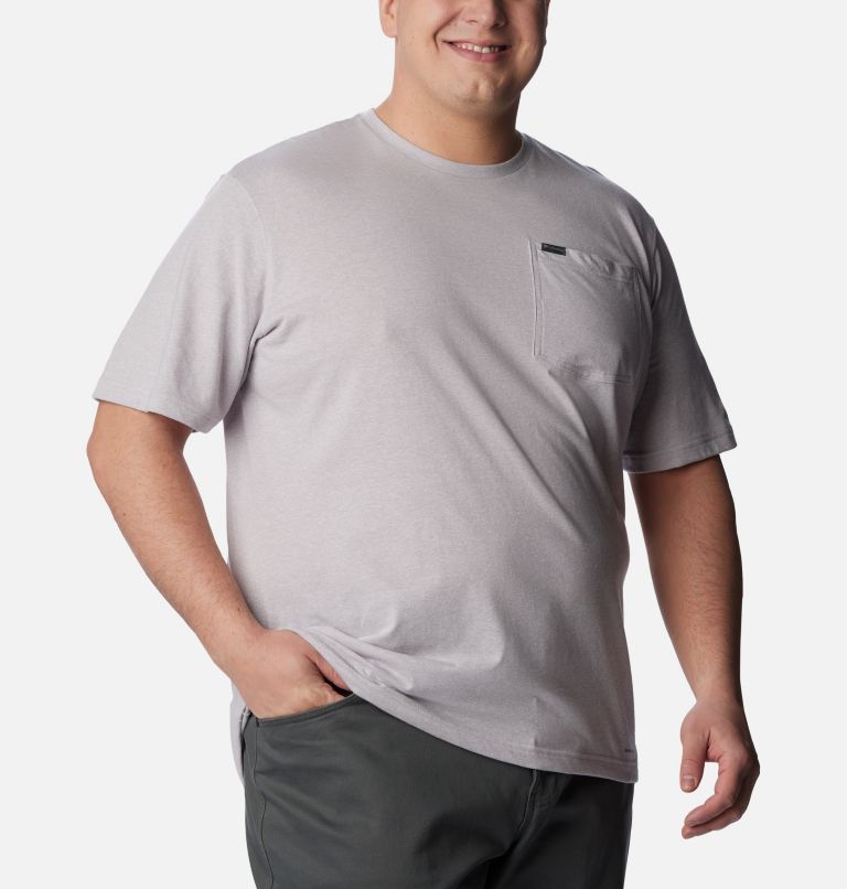 Thumbnail: Men's Thistletown Hills Pocket T-Shirt - Big, Color: Columbia Grey Heather, image 1