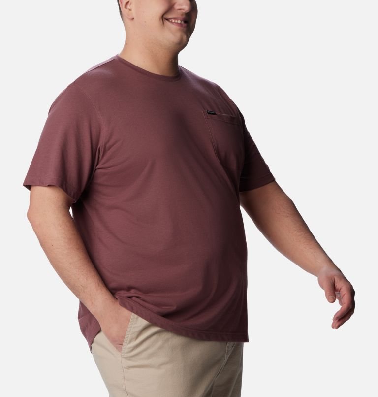 Thumbnail: Men's Thistletown Hills Pocket T-Shirt - Big, Color: Light Raisin, image 5