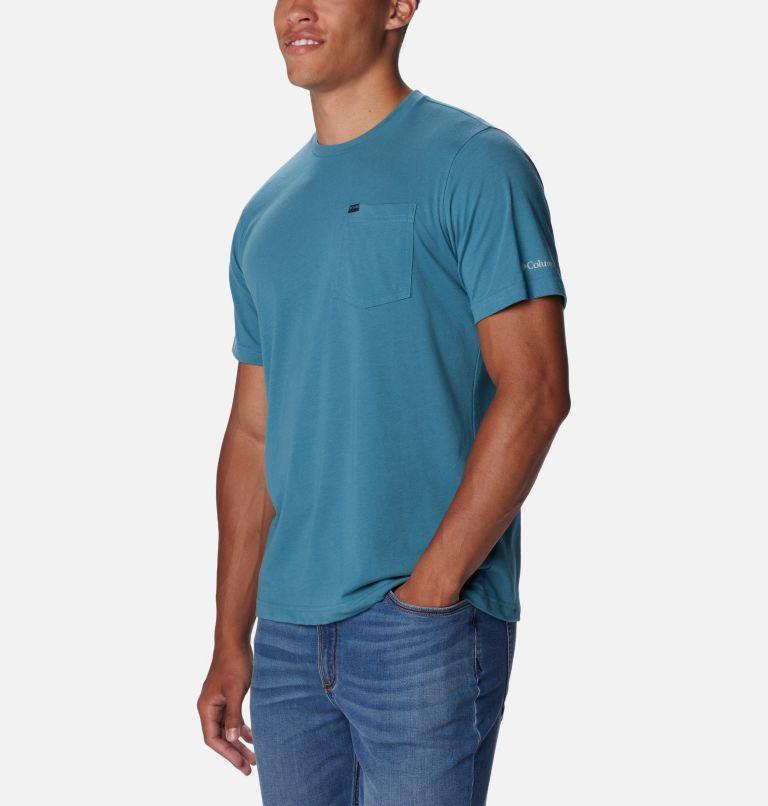 Thumbnail: Men's Thistletown Hills Pocket T-Shirt - Tall, Color: Cloudburst, image 5