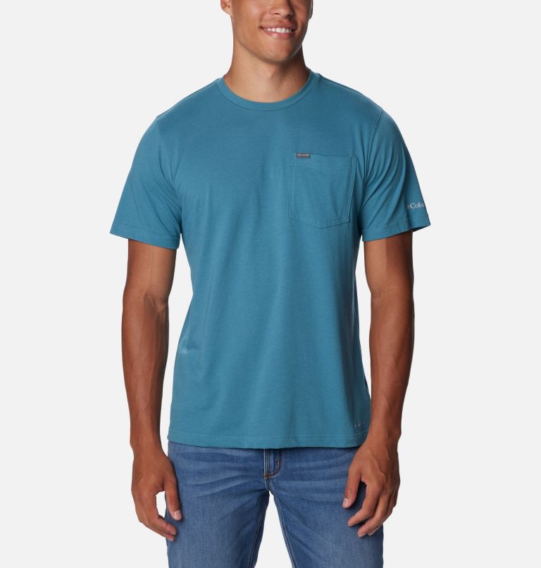 Thumbnail: Men's Thistletown Hills Pocket T-Shirt - Tall, Color: Cloudburst, image 1