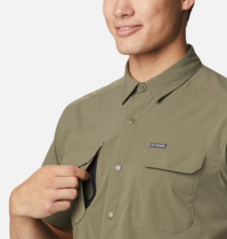 Thumbnail: Men's Canyon Gate Utility Short Sleeve Shirt, Color: Stone Green, image 6