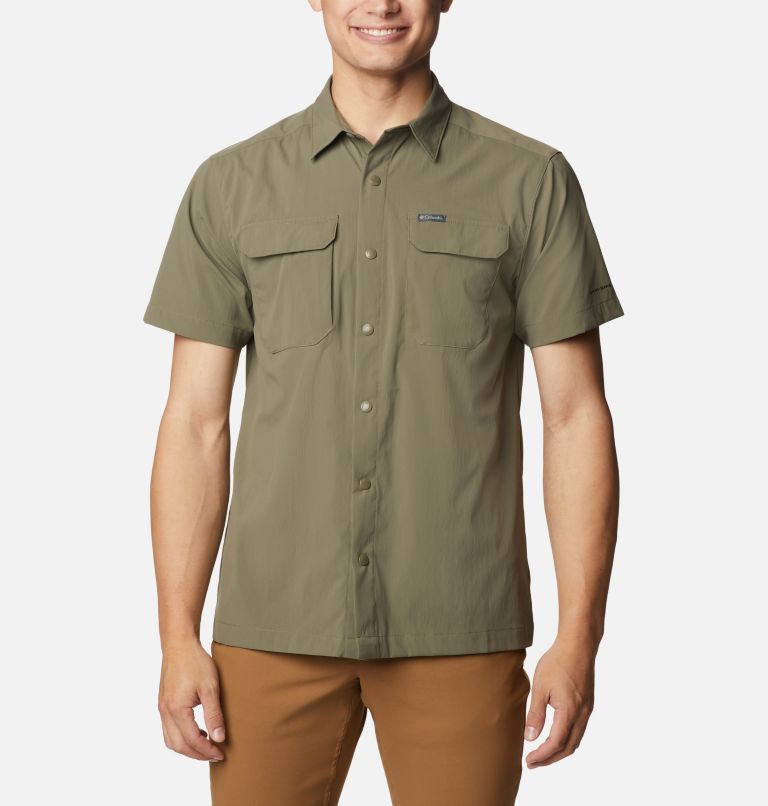 Thumbnail: Men's Canyon Gate Utility Short Sleeve Shirt, Color: Stone Green, image 1
