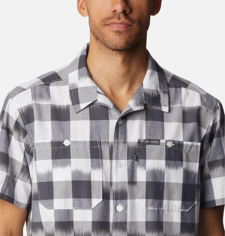 Men's Scenic Ridge Short Sleeve Shirt, Color: City Grey Ikat, image 4