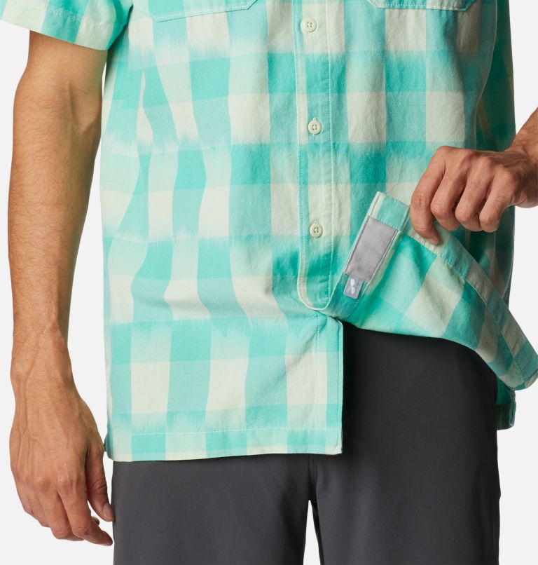 Men's Scenic Ridge Short Sleeve Shirt, Color: Ice Green Ikat, image 5