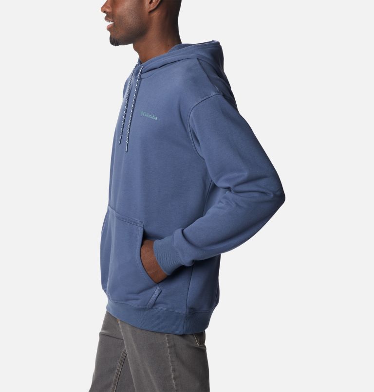 Men's Columbia Lodge French Terry II Hoodie, Color: Dark Mountain, Hazy Hills Graphic, image 3