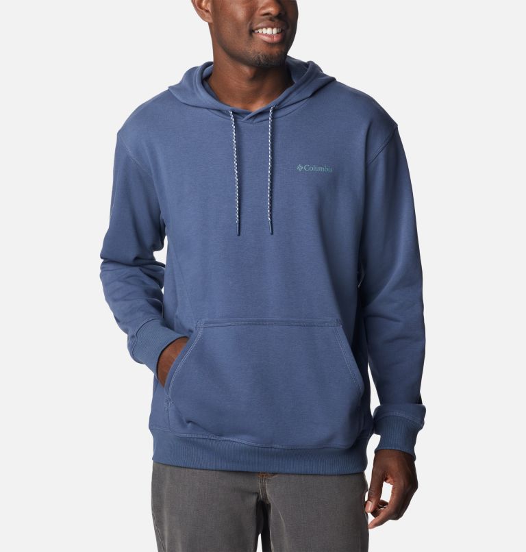 Men's Columbia Lodge French Terry II Hoodie, Color: Dark Mountain, Hazy Hills Graphic, image 1