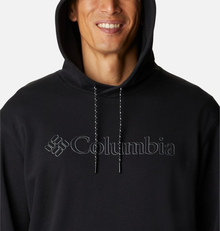 Thumbnail: Men's Columbia Lodge French Terry II Hoodie, Color: Black, CSC Branded Shadow Graphic, image 4