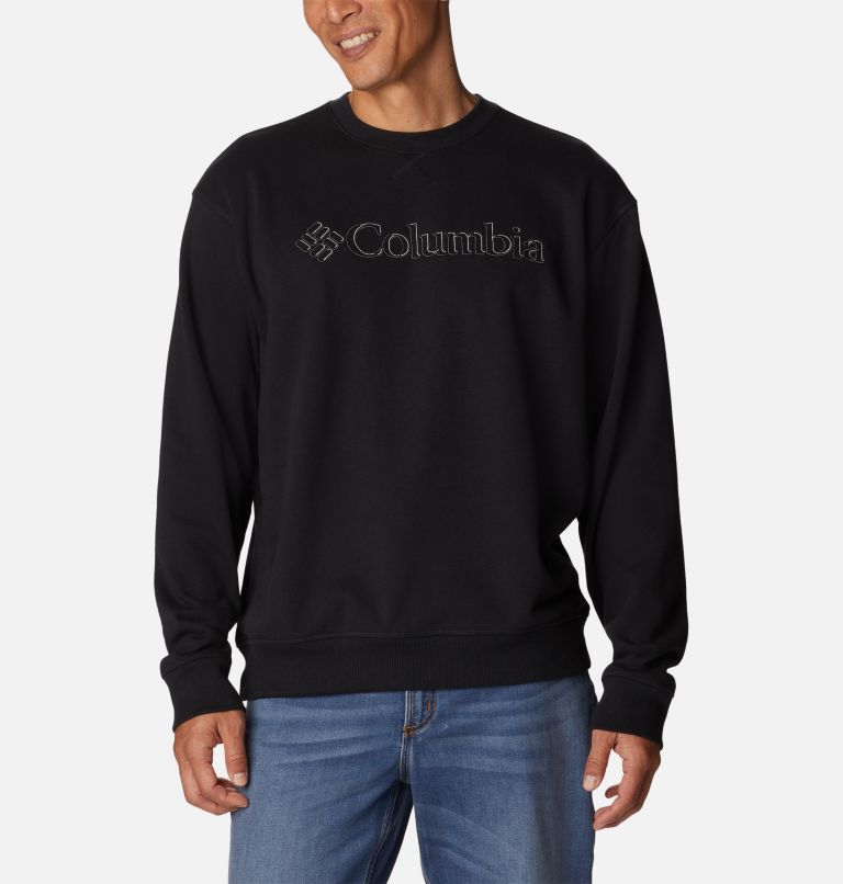 Thumbnail: Men's Columbia Lodge French Terry II Crew, Color: Black, CSC Branded Shadow Graphic, image 5