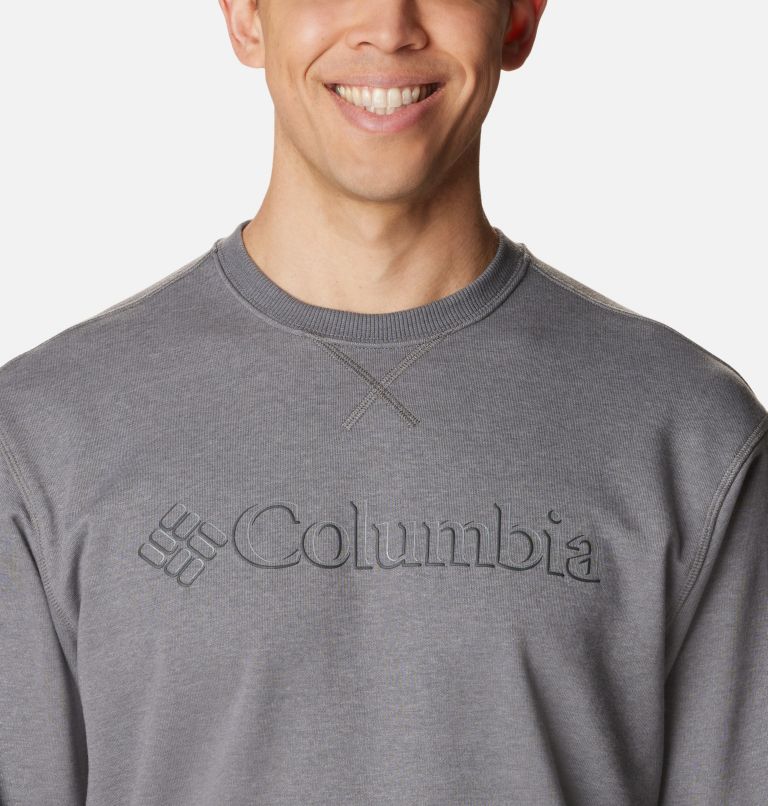 Thumbnail: Men's Columbia Lodge French Terry II Sweatshirt, Color: City Grey Hthr, CSC Branded Shadow Graph, image 4