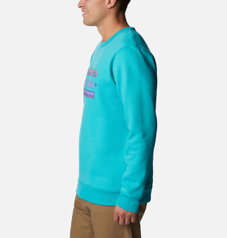 Thumbnail: Men's Tumalo Creek Sweatshirt, Color: Bright Aqua, Bordered CSC, image 3