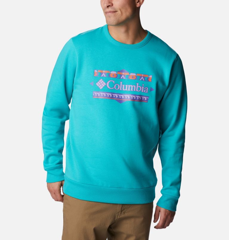 Men's Tumalo Creek Sweatshirt, Color: Bright Aqua, Bordered CSC, image 5