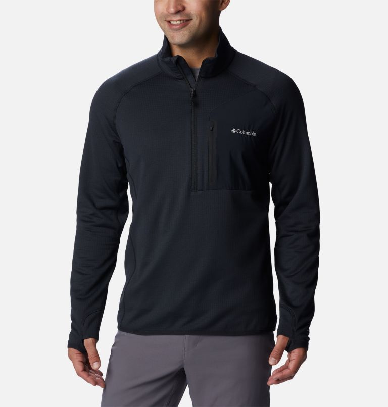 Thumbnail: Men's Triple Canyon Half Zip Pullover, Color: Black, image 1