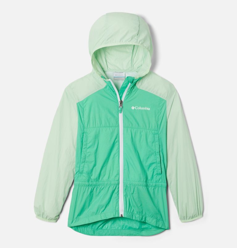 Girls' Loop Trail Windbreaker, Color: Light Jade, Key West, image 1