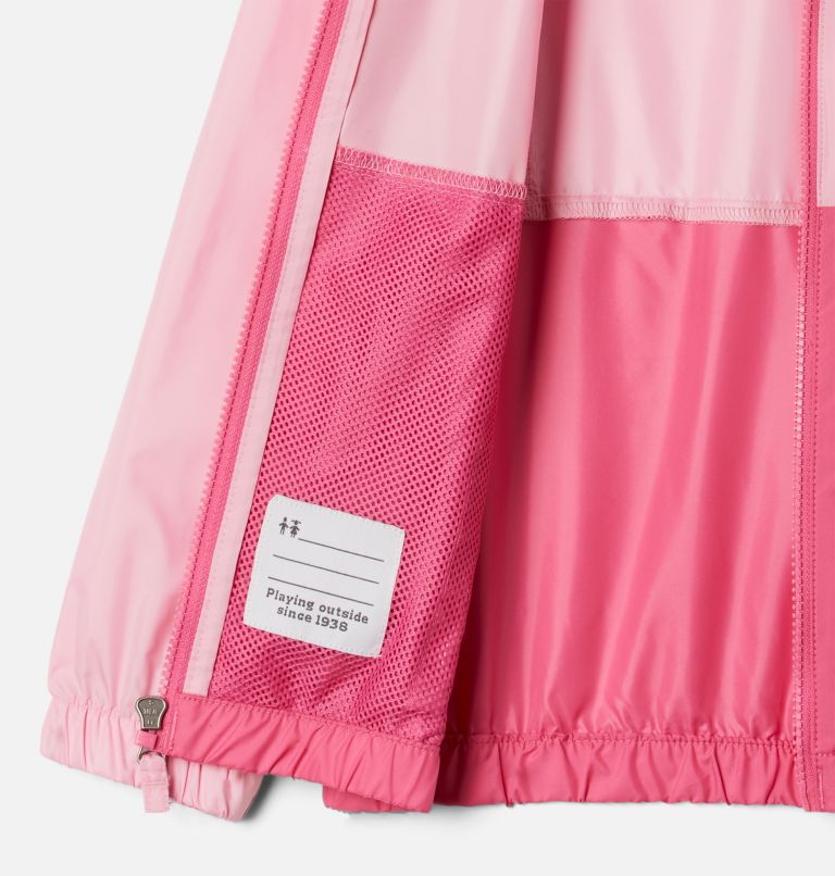 Girl's Lily Basin Hooded Windbreaker, Color: Wild Rose, Wild Geranium, image 3