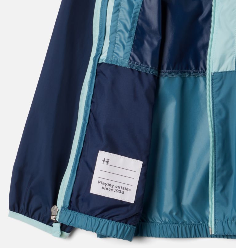 Kids' Back Bowl Hooded Windbreaker, Color: Coll Navy, Cloudburst, Spray, image 3