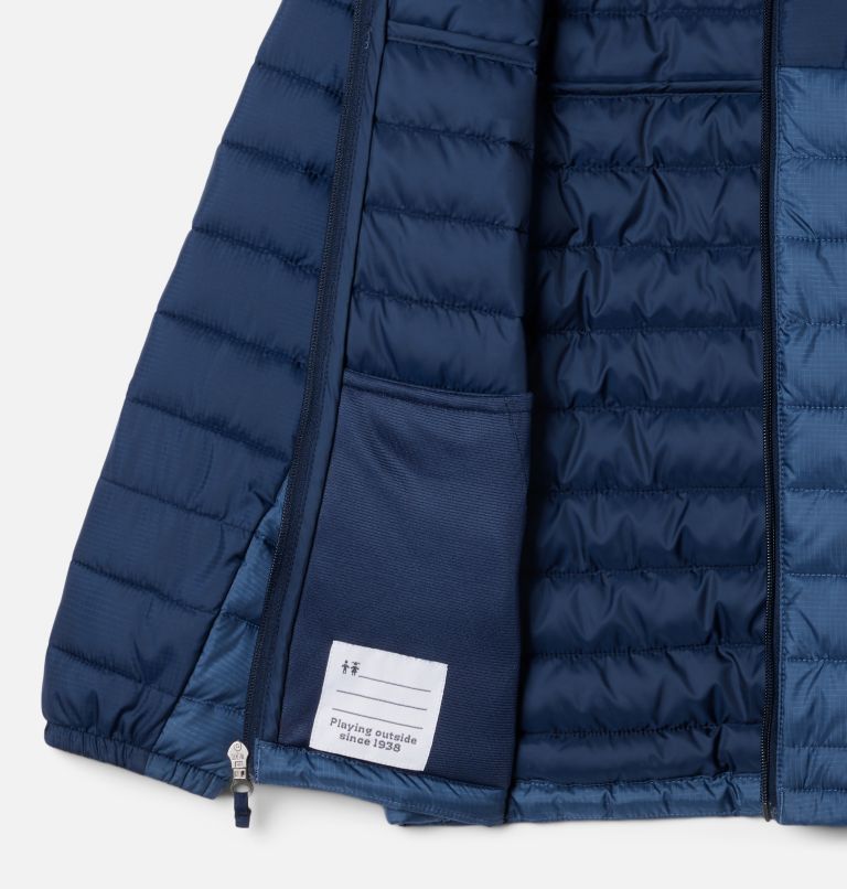 Boys' Silver Falls Hooded Jacket, Color: Dark Mountain, Collegiate Navy, image 3