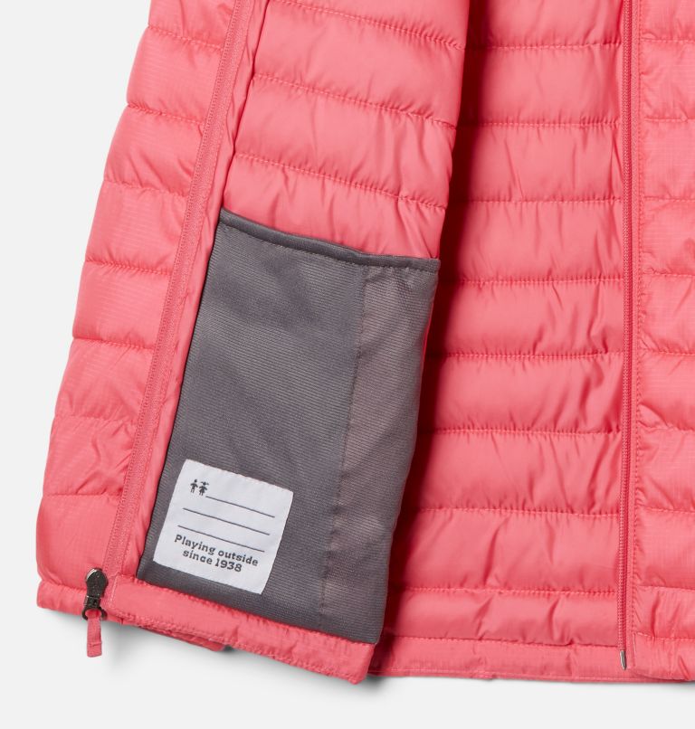 Girl's Silver Falls Insulated Hooded Jacket, Color: Camellia Rose, image 3