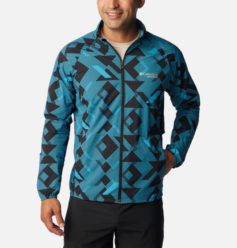 M Endless Trail Wind Shell | 011 | XL, Color: Black, Ocean Blue Tech Check, image 1
