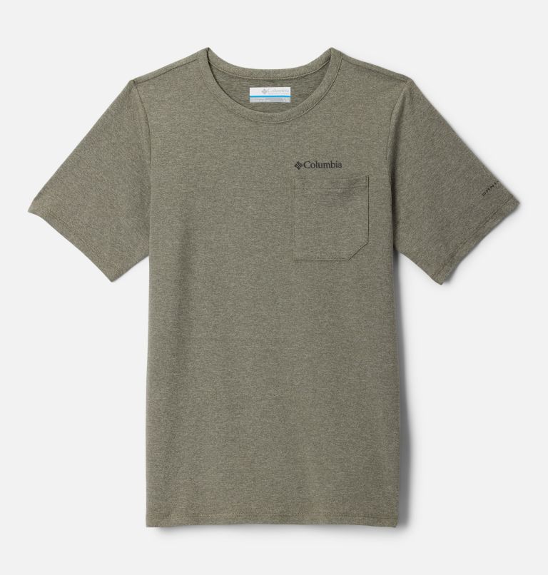 Boys' Tech Trail T-Shirt, Color: Stone Green Heather, image 1