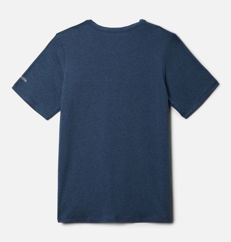 Thumbnail: Boy's Tech Trail Short Sleeve T-Shirt, Color: Dark Mountain Heather, Bright Aqua Hthr, image 2