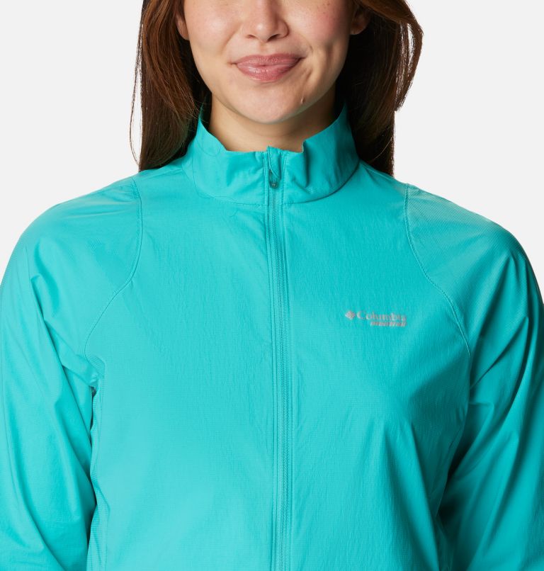 Women's Endless Trail Wind Shell Jacket, Color: Bright Aqua, image 4