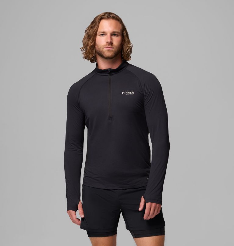 Men's Endless Trail Half Zip Mesh Long Sleeve Shirt, Color: Black, image 1