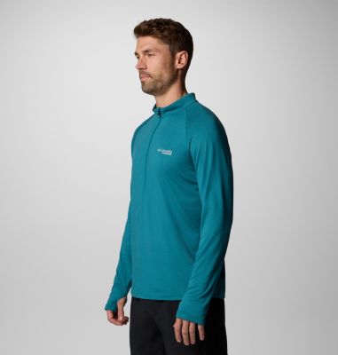 Men's Endless Trail Half Zip Mesh Long Sleeve Shirt, Color: River Blue, image 4