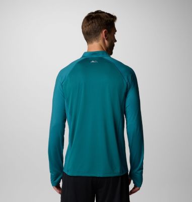 Men's Endless Trail Half Zip Mesh Long Sleeve Shirt, Color: River Blue, image 3