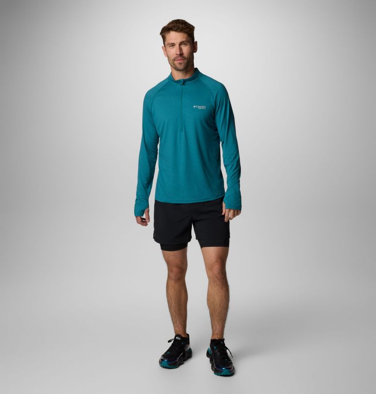 Men's Endless Trail Half Zip Mesh Long Sleeve Shirt, Color: River Blue, image 2