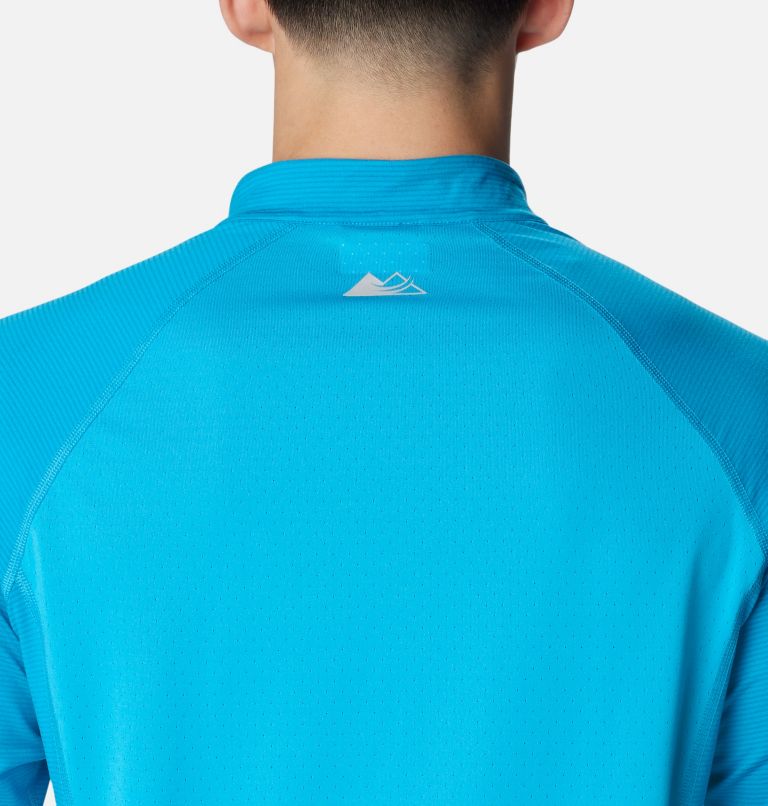 Thumbnail: Men's Endless Trail Half Zip Mesh Long Sleeve Shirt, Color: Ocean Blue, image 5