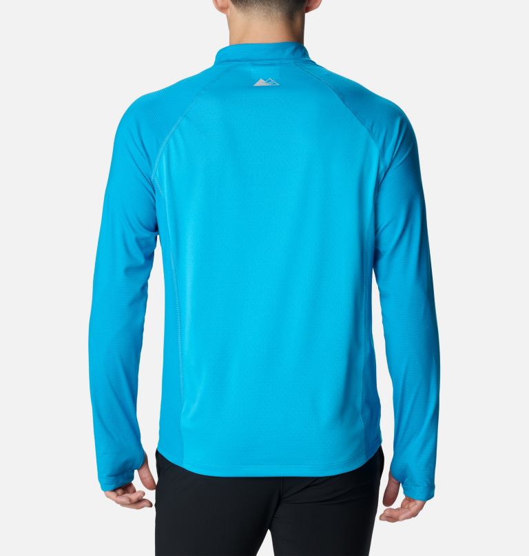 Thumbnail: Men's Endless Trail Half Zip Mesh Long Sleeve Shirt, Color: Ocean Blue, image 2