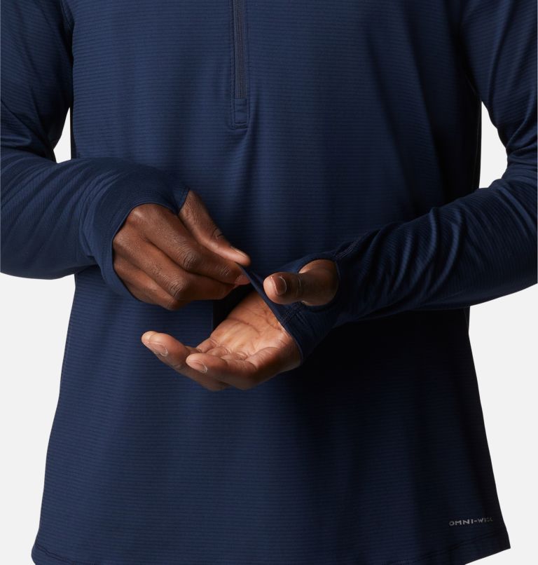 Men's Endless Trail Half Zip Mesh Long Sleeve Shirt, Color: Collegiate Navy, image 6