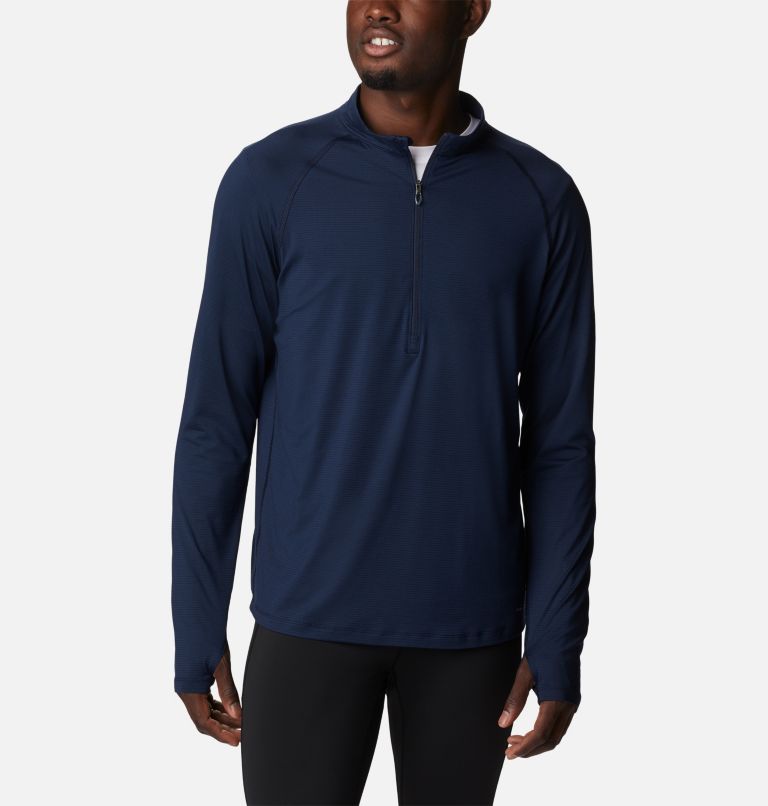 Thumbnail: Men's Endless Trail Half Zip Mesh Long Sleeve Shirt, Color: Collegiate Navy, image 1