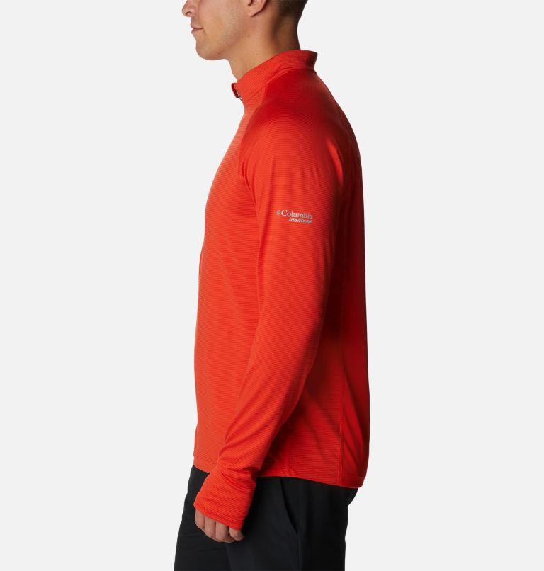 Thumbnail: Men's Endless Trail Half Zip Mesh Long Sleeve Shirt, Color: Spicy, image 3