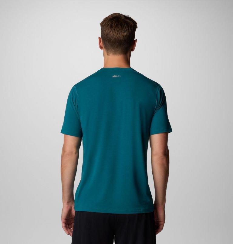 Men's Endless Trail Running Tech T-Shirt, Color: River Blue, image 3