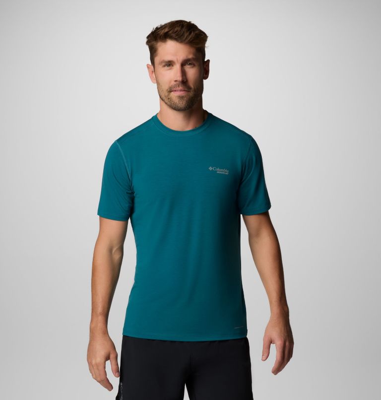 Men's Endless Trail Running Tech T-Shirt, Color: River Blue, image 1