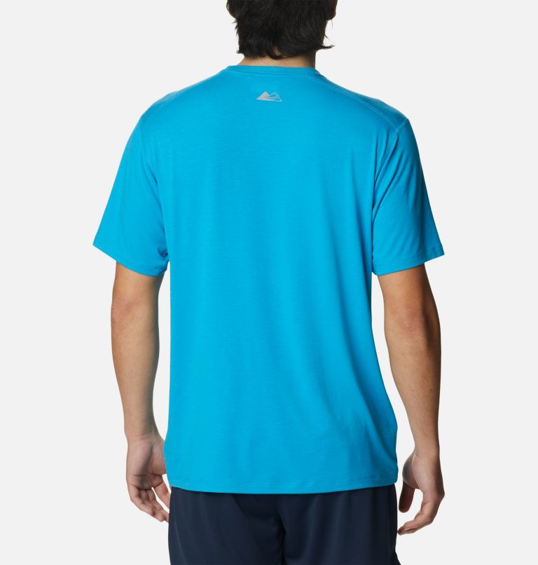 Men's Endless Trail Running Tech T-Shirt, Color: Ocean Blue, image 2