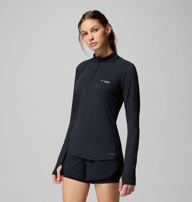 Women's Endless Trail Half Zip Mesh Long Sleeve Shirt, Color: Black, image 4