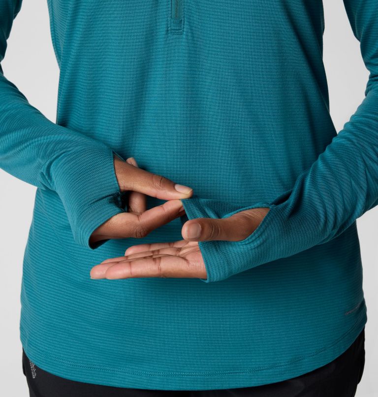 Women's Endless Trail Half Zip Mesh Long Sleeve Shirt, Color: River Blue, image 6