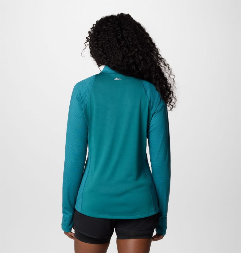 Women's Endless Trail Half Zip Mesh Long Sleeve Shirt, Color: River Blue, image 2