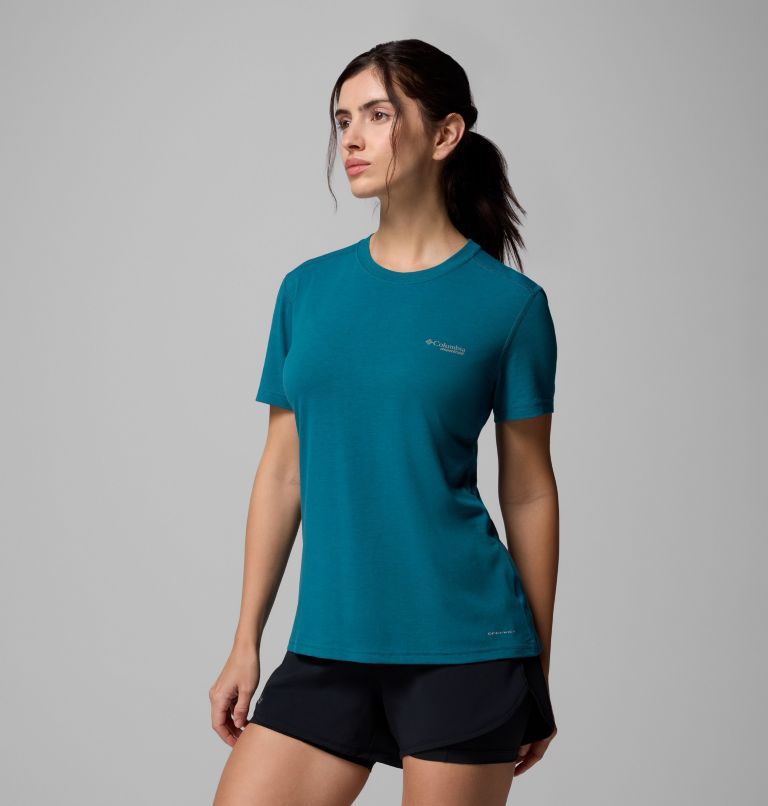 Women's Endless Trail Running Tech T-Shirt, Color: River Blue, image 4