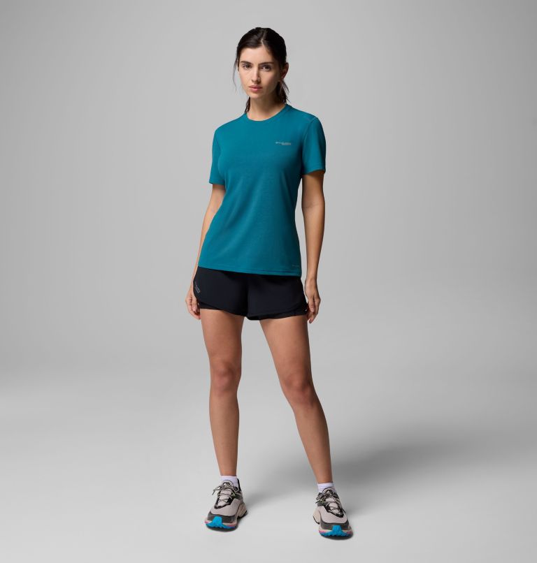 Women's Endless Trail Running Tech T-Shirt, Color: River Blue, image 2