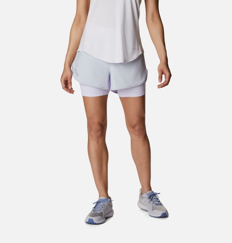 Thumbnail: Women's Endless Trail 2-in-1 Shorts, Color: Cirrus Grey, Purple Tint, image 1