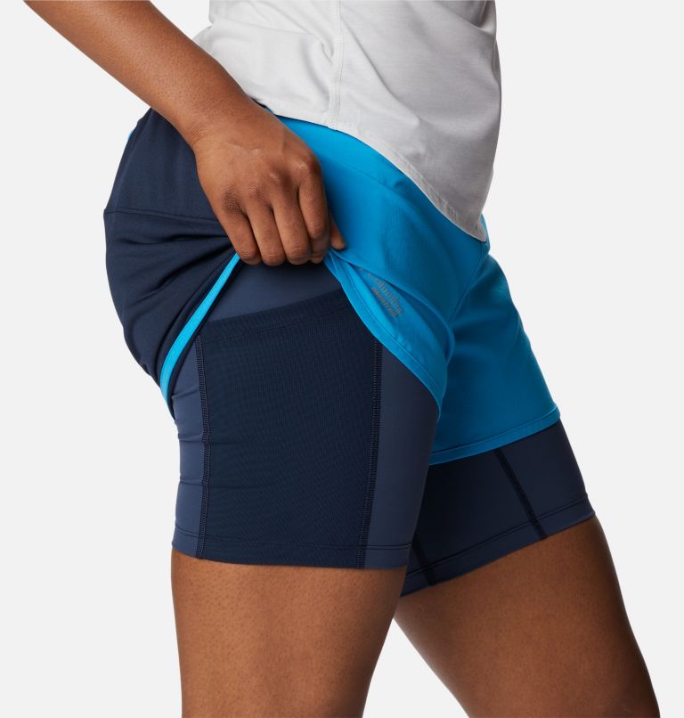 Shorts Endless Trail 2-in-1 Running para mujer, Color: Ocean Blue, Collegiate Navy, image 6