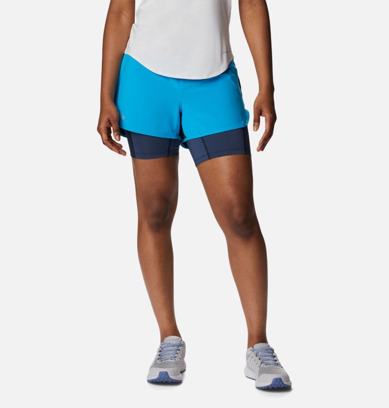 Shorts Endless Trail 2-in-1 Running para mujer, Color: Ocean Blue, Collegiate Navy, image 1